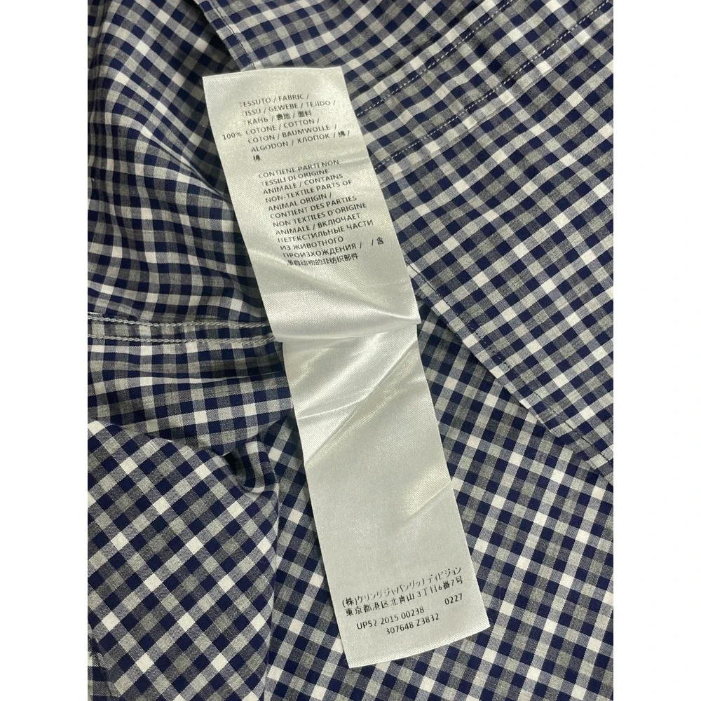Gucci Men's Black White Plaid Button Down Shirt Slim Cotton Size 42 / 16.5 Large